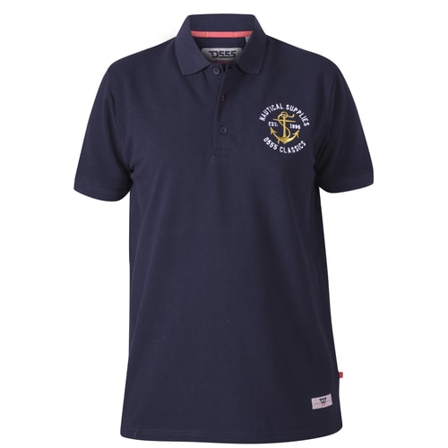 D555 Jefferson Pique Poloshirt Marineblau