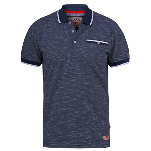 D555 Hornet gestreiftes Jersey Poloshirt Marineblau