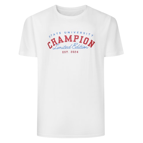 Weißes Bigdude Champion Print T-Shirt