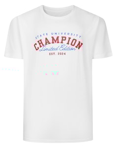 Weißes Bigdude Champion Print T-Shirt