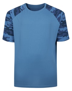 Bigdude Raglan-T-Shirt mit Camouflage-Muster, blau