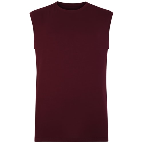 Bigdude Plain Ärmelloses T-Shirt Burgund Tall