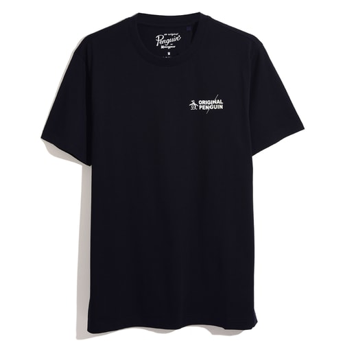 Original Penguin Logo-T-Shirt mit Brustaufdruck, True Black