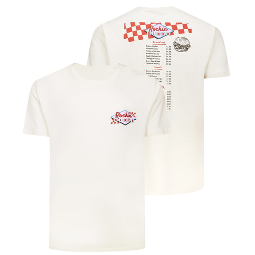 Bigdude Rockin Diner Rückendruck T-Shirt Creme