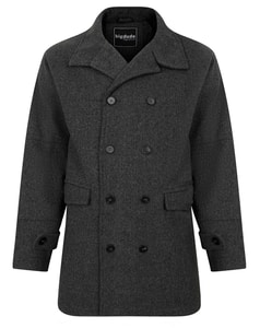 Bigdude Zweireihiger Mantel Grau
