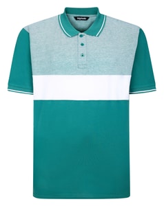 Bigdude Dobby Colour Block Poloshirt Türkis