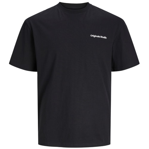 Jack & Jones Jeans – Bedrucktes T-Shirt mit Rundhalsausschnitt in Schwarz