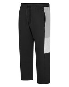 Bigdude Jogginghose mit offenem Saum und Farbblockmuster, Schwarz