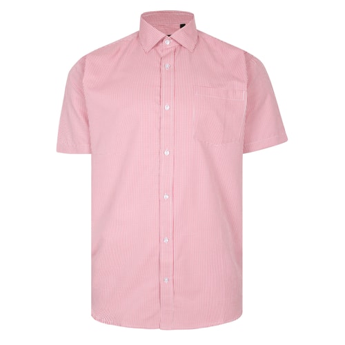 Bigdude Vichy-Karo Kurzarmhemd Red/Weiß