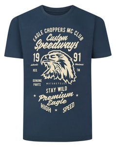 Bigdude Eagle Choppers Print T-Shirt Marineblau