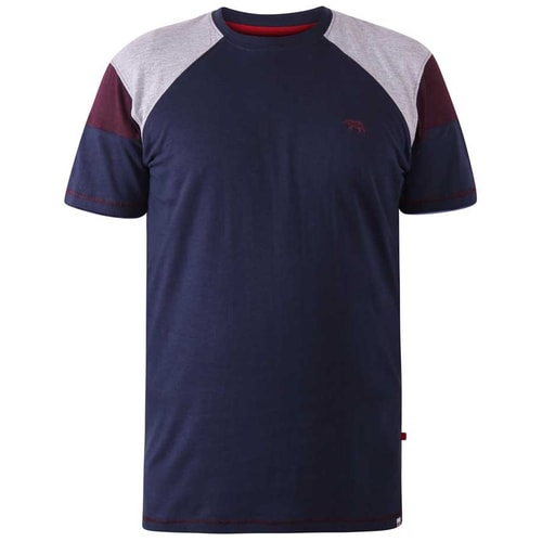 D555 Baron Cut & Sew Jersey-T-Shirt Marineblau