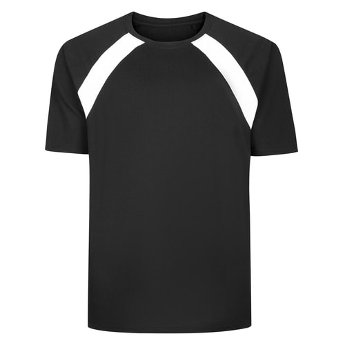 Bigdude Raglan Cut And Sew T-Shirt Schwarz/Weiß