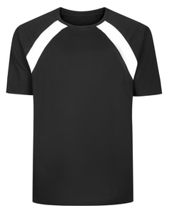 Bigdude Raglan Cut And Sew T-Shirt Schwarz/Weiß