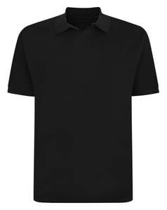 Bigdude – Weiches Jersey-Poloshirt mit kubanischem Kragen, Schwarz