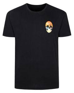 Bigdude T-Shirt mit kleinem Brustaufdruck, Schwarz