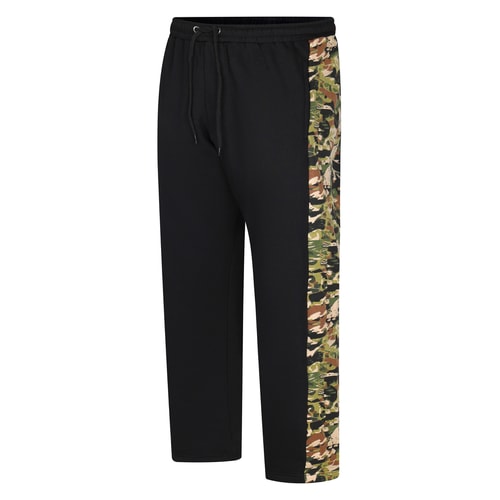 Bigdude Jogginghose mit Blatt-Camouflage-Print, Schwarz/Anthrazit