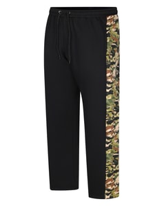 Bigdude Jogginghose mit Blatt-Camouflage-Print, Schwarz/Anthrazit