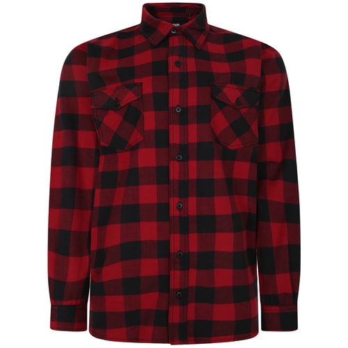 Bigdude Kariertes Overshirt Rot/Schwarz