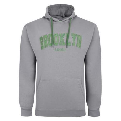 Bigdude – Brooklyn – Kapuzenpullover mit Applikation, Grau