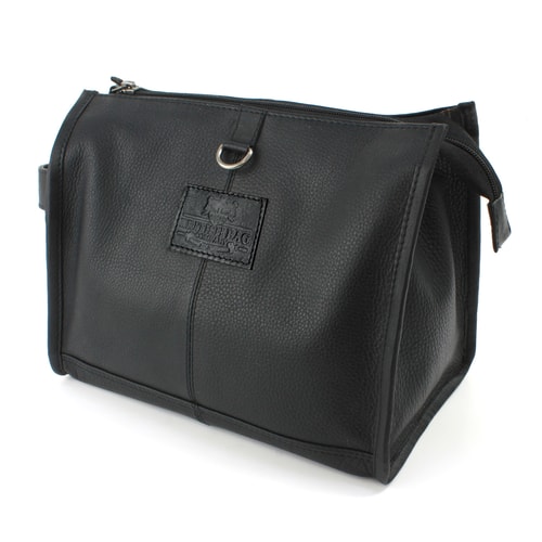 The British Bag Company Leder-Kulturbeutel Schwarz