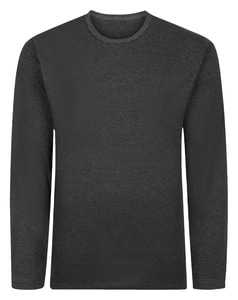 Bigdude Langarm-Thermo-T-Shirt mit Streifen, Anthrazit