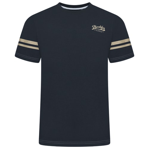 KAM Brooklyn Baseball Style Print T-Shirt Carbon