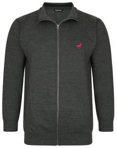 Bigdude Sweatshirt mit Reißverschluss Grau