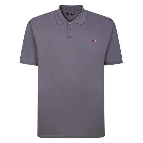 Bigdude Poloshirt mit gesticktem Logo, Stein