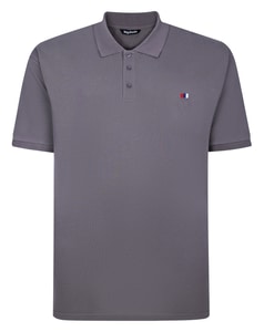 Bigdude Poloshirt mit gesticktem Logo, Stein