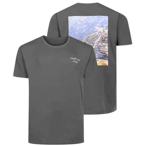 Bigdude Amalfi Small T-Shirt mit Vorder- und Rückseitendruck, Anthrazit
