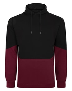 Bigdude Block Panel Hoody Schwarz/Burgund