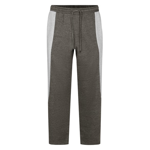 Bigdude Fleece-Jogginghose mit Blockpanel, Anthrazit/Grau