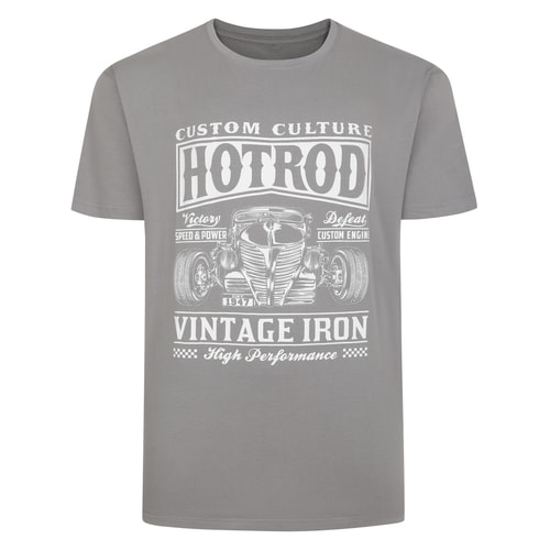 Bigdude T-Shirt mit Vintage-Aufdruck „Iron“ Grau