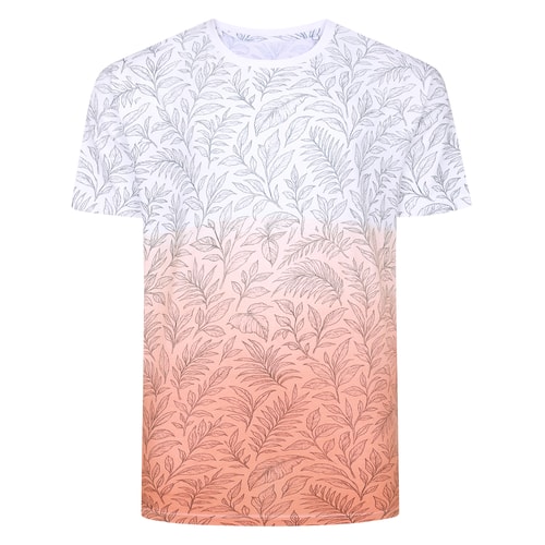 Bigdude Dip Dye AOP T-Shirt Apricot Tall
