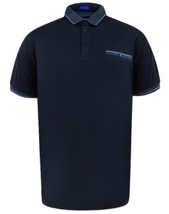 D555 Barrett 2 Jacquard Kragen & Manschetten Polo Marineblau