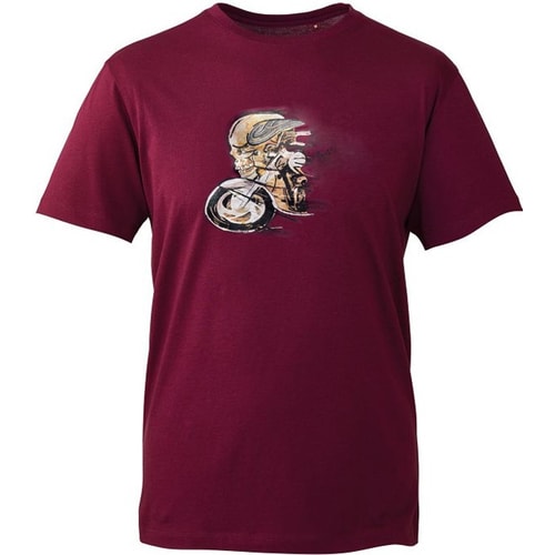 Cotton Valley Bike & Skull T-Shirt mit Aufdruck Weinrot
