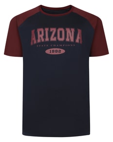 Bigdude T-Shirt mit Raglan-Print, Marineblau