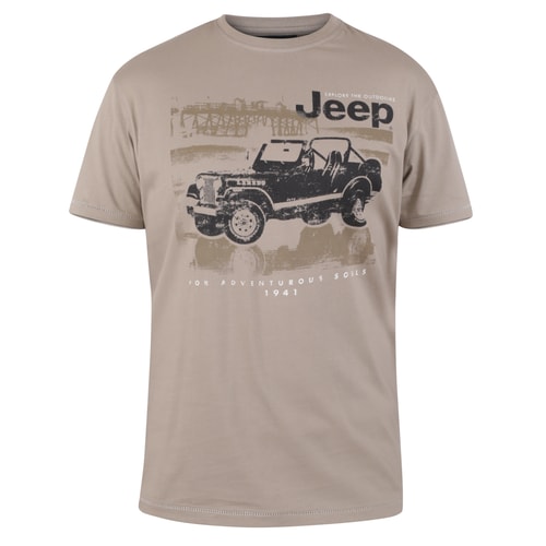 D555 Wolverton Official Jeep Print T-Shirt Taupe