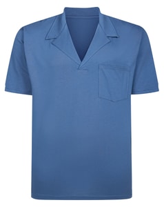 Bigdude Poloshirt mit lässigem Kragen, Farbe: Dusty Blue
