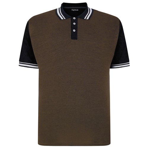 Bigdude Dobby Two Tone Poloshirt Braun/Schwarz