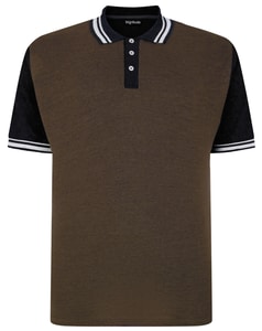 Bigdude Dobby Two Tone Poloshirt Braun/Schwarz