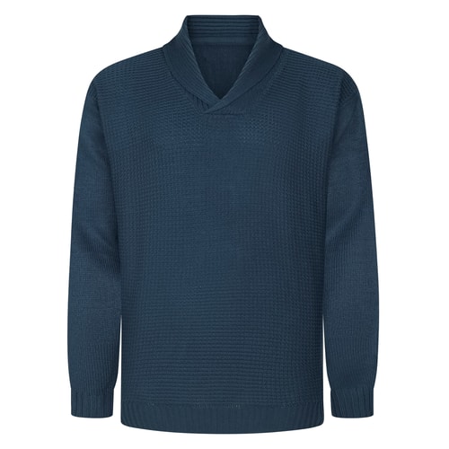 Bigdude Schalkragenpullover Marineblau