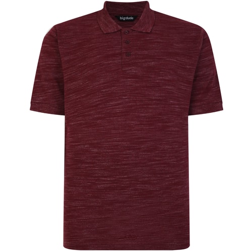 Bigdude Vintage Inkjet Marl Poloshirt Burgund