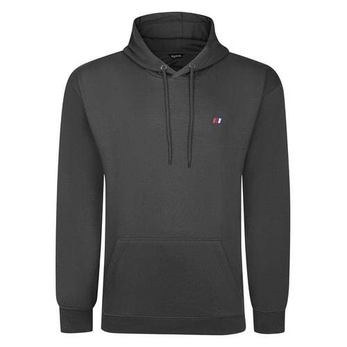 Bigdude Kapuzenpullover mit Logo, schlicht, Anthrazit, lang