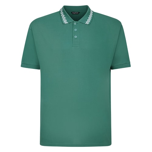 Bigdude Abstract Tipped Polo Teal Tall