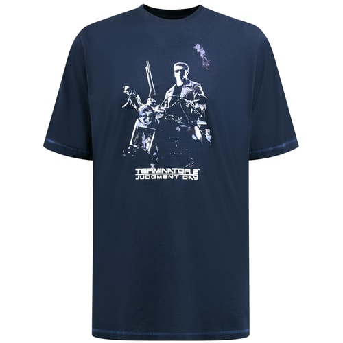 D555 Cameron Offizielles Terminator-T-Shirt mit Rundhalsausschnitt, Marineblau