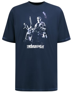 D555 Cameron Offizielles Terminator-T-Shirt mit Rundhalsausschnitt, Marineblau