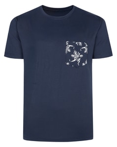 Bigdude – T-Shirt mit Taschenprint, Marineblau
