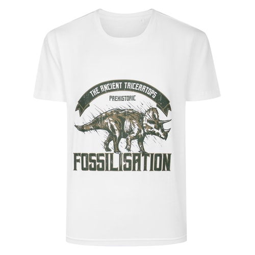 Bigdude Fossilization Print T-Shirt Weiß