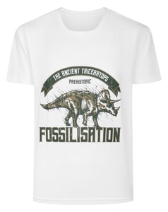 Bigdude Fossilization Print T-Shirt Weiß